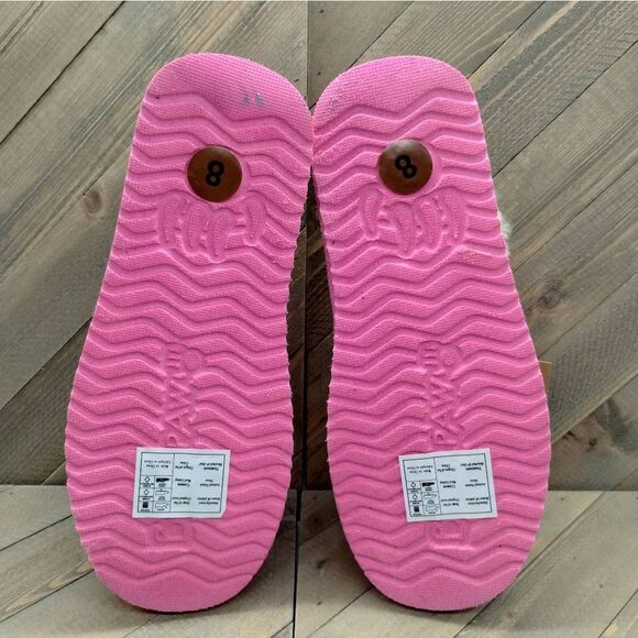 Bearpaw Puffy Scruff Wool Lined Slippers Womens Size 8 Pink Casual Cushioned - Picture 8 of 9